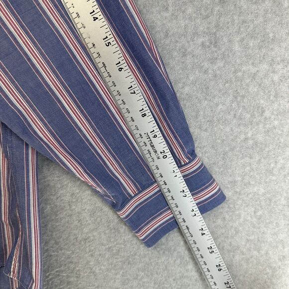 Vintage Windridge Mervyns Mens Shirt Size 16.5 32/33 Blue Button Up Long Sleeve - Picture 7 of 8